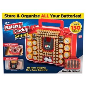 Ontel Battery Daddy 2022 Smart 150 Battery Organizer Case Built In Tester BNIB